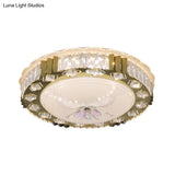 Modern Led Ceiling Light With Stainless - Steel Finish And Crystal Blocks In Warm/Multi Color