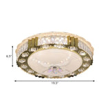 Modern Led Ceiling Light With Stainless-Steel Finish And Crystal Blocks In Warm/Multi Color