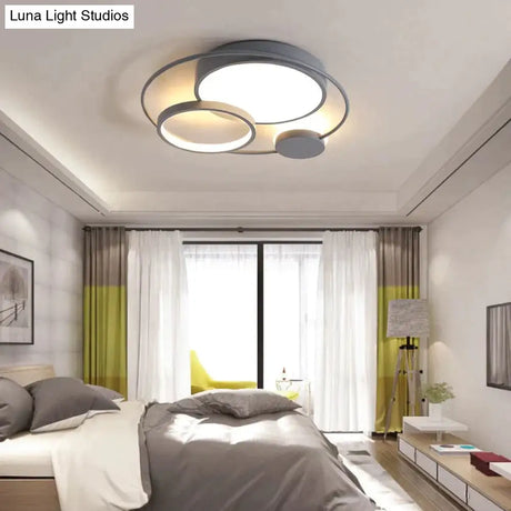 Modern Led Ceiling Lights For Living Room Bedroom Study Black+White Or Grey Color Lamp Fixtures /