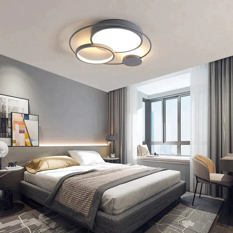 Modern Led Ceiling Lights For Living Room Bedroom Study Black+White Or Grey Color Lamp Fixtures