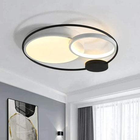 Modern Led Ceiling Lights For Living Room Bedroom Study Black+White Or Grey Color Lamp Fixtures