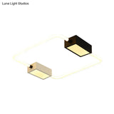 Modern Led Ceiling Mount Lamp: White Round/Square/Rectangular Flush With Acrylic Shade –
