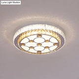 Modern Led Ceiling Mount Light With Elegant Crystal Shade - Perfect For Bedrooms