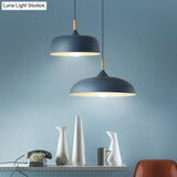 Modern Led Ceiling Pendant Light With Wood Lamp Socket - Macaron Color Option