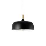 Modern Led Ceiling Pendant Light With Wood Lamp Socket - Macaron Color Option Black / 12’