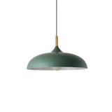 Modern Led Ceiling Pendant Light With Wood Lamp Socket - Macaron Color Option Green / 18’