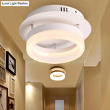 Modern Led Ceiling Semi Flush Mount Light - Acrylic Round/Square Shape Warm/White Lighting For