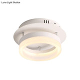 Modern Led Ceiling Semi Flush Mount Light - Acrylic Round/Square Shape Warm/White Lighting For