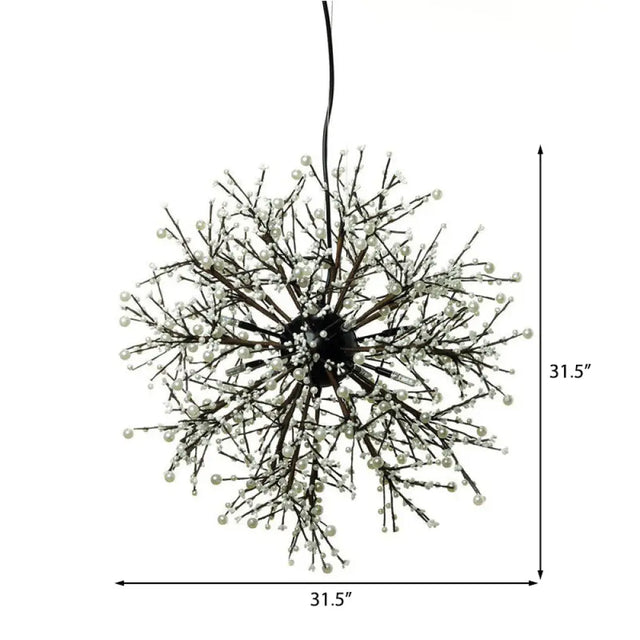 Dendritic Led Chandelier Lamp - 23.5/31.5 Wide Metal Black Ceiling Pendant Light With