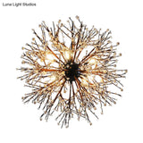 Modern Led Chandelier Lamp: Black Metal Ceiling Pendant Light 23.5’/31.5’ Wide Dendritic Design
