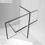 Modern Led Chandelier: Metal Rectangle Frames Black/White Suspension Warm/White Light