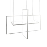 Modern Metal Led Chandelier: Rectangle Frames Black/White Finish Warm/White Light
