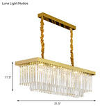 Modern Led Chandelier Pendant Lamp - Clear/Smoke Gray Crystal Shade 31.5 W Perfect For Over An