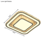 Modern Led Chrome Flush Mount Ceiling Lamp With Crystal Shade