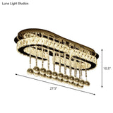 Modern Led Chrome Flush Mount Ceiling Light With Crystal Accents