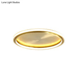 Modern Led Circle Flush Mount Ceiling Light In Gold - 16’/19.5’ Wide For Bedroom