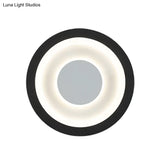 Modern Led Circle Sconce: White & Black Wall Mounted Lamp For Living Room
