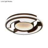 Modern Led Circular Flush Mount Light: Black/White Acrylic Ceiling Fixture 19’/22’ Width