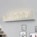 Modern Led City View Living Room Wall Light - Stylish Monochrome Sconce White / Warm