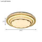 Modern Led Clear Crystal Ceiling Fixture Stainless Steel Flush Mount Lamp