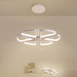 Modern Led Clover Chandelier Pendant: Metallic White Ceiling Lamp For Living Room