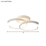 Modern Led Corridor Ceiling Light With Dual Metal Shades - Warm/White