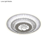 Modern Led Crystal Block Flush Mount Light Fixture With Rhombus/Cobble/Loving Heart Patterns In