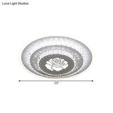Modern Led Crystal Block Flush Mount Light Fixture With Rhombus/Cobble/Loving Heart Patterns In