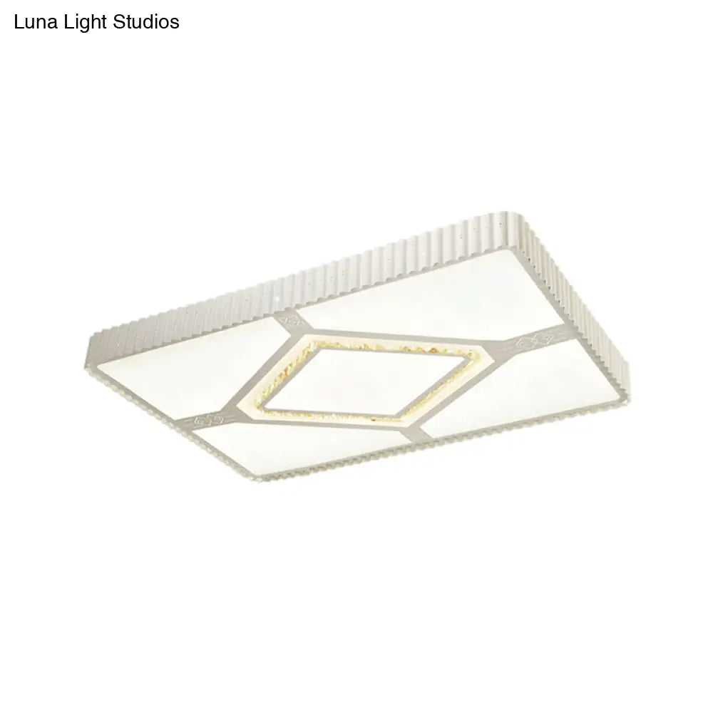 Modern Led Crystal Ceiling Flush Mount Lamp With Multi-Pattern Design