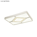 Modern Led Crystal Ceiling Flush Mount Lamp With Multi-Pattern Design