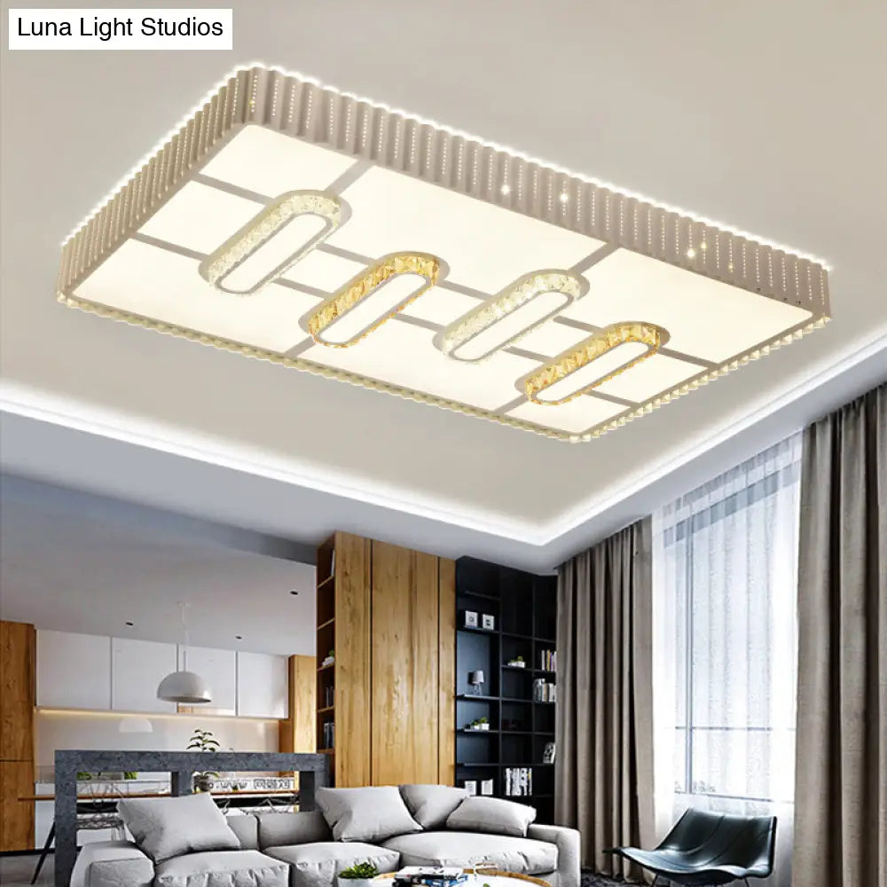 Modern Led Crystal Ceiling Flush Mount Lamp With Multi-Pattern Design