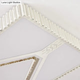 Modern Led Crystal Ceiling Flush Mount Lamp With Multi-Pattern Design