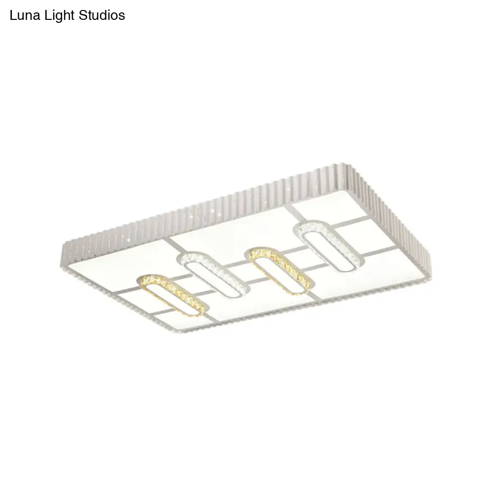 Modern Led Crystal Ceiling Flush Mount Lamp With Multi-Pattern Design