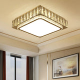 Modern Led Crystal Ceiling Light With Stainless Steel Finish Stainless - Steel