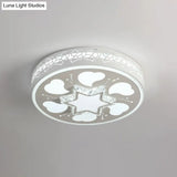 Modern Led Crystal Ceiling Light With Unique Side Design – Star/Flower Flush Mount In White