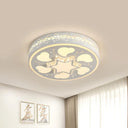 Modern Led Crystal Ceiling Light With Unique Side Design – Star/Flower Flush Mount In White / Star