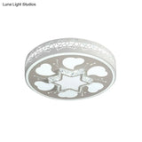 Modern Led Crystal Ceiling Light With Unique Side Design – Star/Flower Flush Mount In White