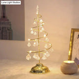 Modern Led Crystal Desk Lamp: Silver/Gold Christmas Tree Design For Bedroom