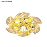 Modern Led Crystal Flower Ceiling Light Flush Mount