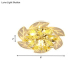 Modern Led Crystal Flower Ceiling Light Flush Mount