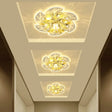 Modern Led Crystal Flower Ceiling Light Flush Mount Clear