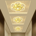 Modern Led Crystal Flower Ceiling Light Flush Mount Clear