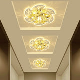 Modern Led Crystal Flower Ceiling Light Flush Mount Clear