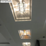 Modern Led Crystal Flush Ceiling Light Fixture - Rectangular Corridor