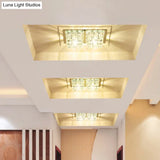 Modern Led Crystal Flush Ceiling Light Fixture - Rectangular Corridor