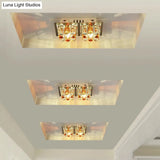 Modern Led Crystal Flush Ceiling Light Fixture - Rectangular Corridor