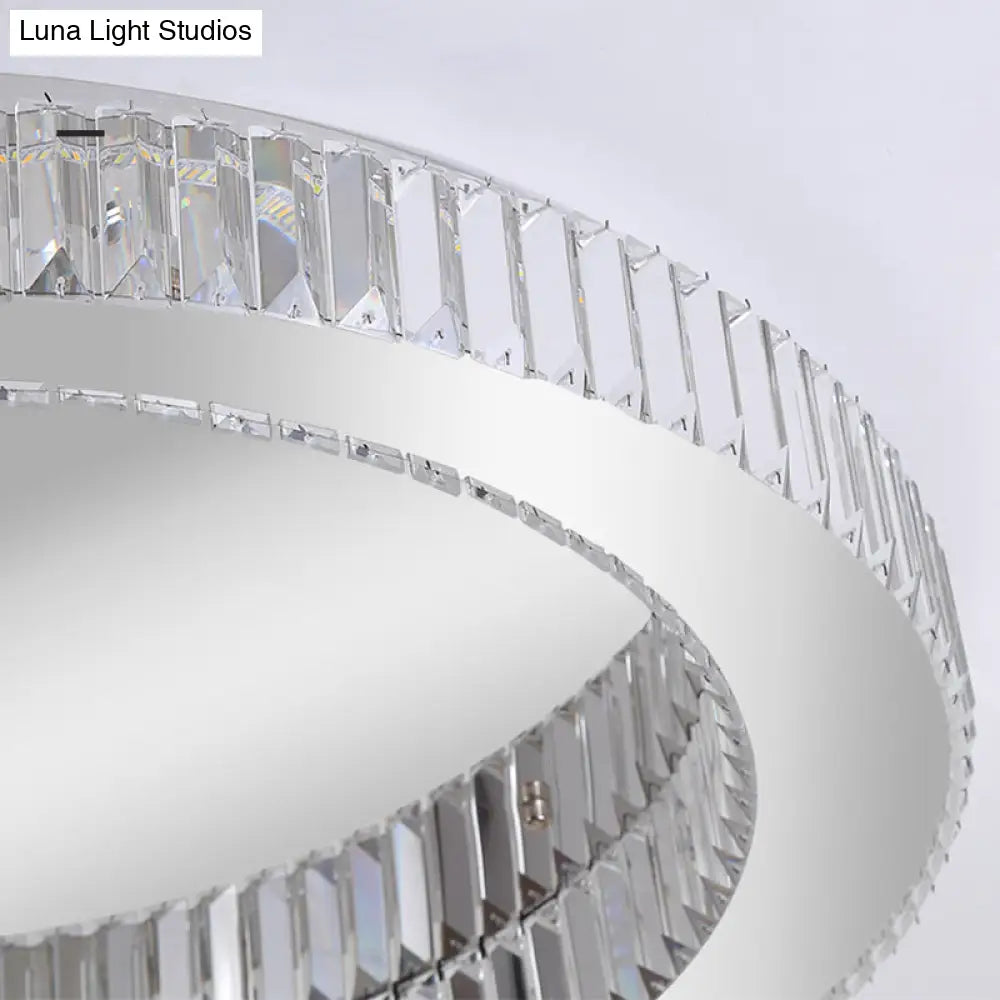Modern Led Crystal Flush Mount Ceiling Lamp For Bedroom