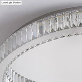 Modern Led Crystal Flush Mount Ceiling Lamp For Bedroom