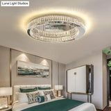 Modern Led Crystal Flush Mount Ceiling Lamp For Bedroom
