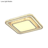 Modern Led Crystal Flush Mount Ceiling Lamp In White